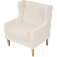 The Living Store poltrona in tessuto bianco crema