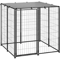 vidaXL -Hund Cuccia 110x110x110 cm Stahlschwarz