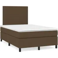 vidaXL Letto a molle con materasso marrone scuro 120x200 cm in tessuto