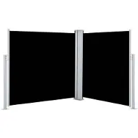 vidaXL Tenda laterale estensibile nera 120 x 600 cm