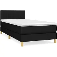 vidaXL Letto a molle con materasso nero 90x200 cm in tessuto