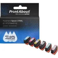 PrintAbout Cartuccia compatibile Epson 378XL (C13T37984010) - 6 colori Alta capacità Multipack