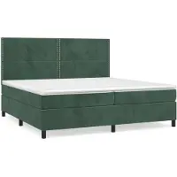 vidaXL Letto a molle con materasso verde scuro 200x200 cm in velluto