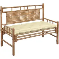 vidaXL Panca da giardino con cuscino in bambù da 120 cm
