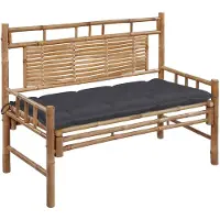 vidaXL Panca da giardino con cuscino in bambù da 120 cm