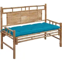vidaXL Panca da giardino con cuscino in bambù da 120 cm