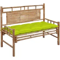 vidaXL Panca da giardino con cuscino in bambù da 120 cm