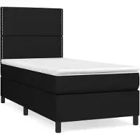 vidaXL Letto a molle con materasso nero 90x200 cm in tessuto