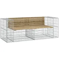 vidaXL Panchina da giardino in gabbione 184x71x65,5 cm in legno di pino impregnato
