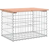 vidaXL Panchina da giardino in gabbione 63x44x42 cm in legno massiccio di abete Douglas
