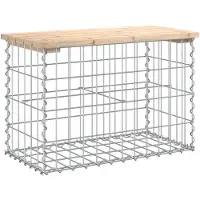 vidaXL Panchina da giardino in gabbione 63x31,5x42 cm in legno di pino massiccio