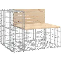 vidaXL Panchina da giardino Gabion 92x71x65,5 cm in legno di pino massiccio
