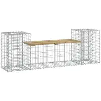 vidaXL Panchina da giardino Gabion 183x41x60,5 cm in legno di pino impregnato
