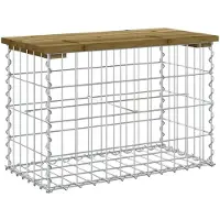 vidaXL Panchina da giardino in gabbione 63x31,5x42 cm in legno di pino impregnato
