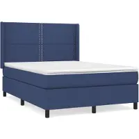 vidaXL Letto a molle con materasso blu 140x190 cm in tessuto