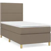 vidaXL Letto a molle con materasso Taupe 90x190 cm in tessuto