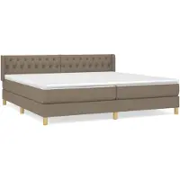 vidaXL Letto a molle con materasso Taupe 200x200 cm in tessuto