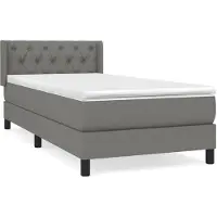 vidaXL Letto a molle con materasso grigio scuro 80x200 cm in tessuto