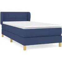 vidaXL Letto a molle con materasso blu 80x200 cm in tessuto
