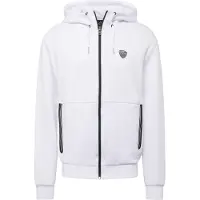 EA7 per uomo. 8NPM20_PJ4EZ Felpa bianca con zip (3XL), Bianco, Casual, Poliestere, Manica lunga