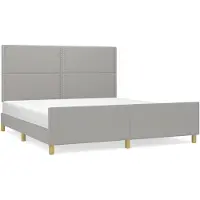 vidaXL Struttura letto senza materasso grigio chiaro 180x200 cm tessuto