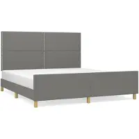 vidaXL Struttura letto senza materasso grigio scuro 180x200 cm tessuto