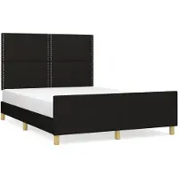 vidaXL Struttura letto senza materasso nero 140x190 cm tessuto