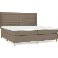 vidaXL Letto a molle con materasso Taupe 200x200 cm in tessuto