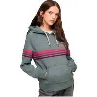 Superdry per donna. W2011964A Felpa Rainbow a righe con cappuccio blu (S), Casual, Cotone