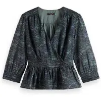 Scotch & Soda Wrap Top Feather Bottle Green Taglia: 36 | Magliette intime Outlet | Donna | Verde