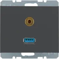 Berker 3315397006 Presa audio USB/3,5 mm antracite, opaca K.1