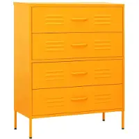 vidaXL Cassettiera giallo senape 80x35x101,5 cm acciaio