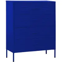 vidaXL Cassettiera blu navy 80x35x101,5 cm acciaio