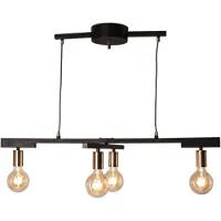 By Rydens Lampada a sospensione Zeona nera 4xE27x40W in metallo, dimensioni: 90x59x59 cm, IP20,