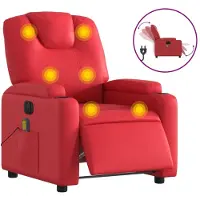 vidaXL Sedia da massaggio elettrica in Pelle finta rossa