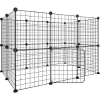 vidaXL Gabbia per animali domestici da 20 pezzi con porta nera 35x35 cm in acciaio