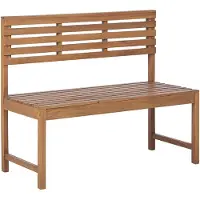 Beliani Panchina da esterno in legno di acacia 50 x 110 cm 2 posti resistente alle intemperie piccolo cortile