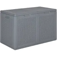 vidaXL Cassetta da giardino in PP rattan grigio 180 L