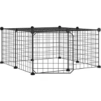 vidaXL -Haustiere Käfig mit Tür 12 Paneele 35x35 cm Stahl schwarz