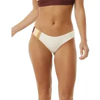Rip Curl Women's Block Party Spliced Cheeky Hip Parte inferiore bikini Donna (XL, bianco)