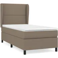 vidaXL Letto a molle con materasso Taupe 100x200 cm in tessuto