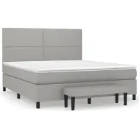 vidaXL Letto a molle con materasso grigio chiaro 180x200 cm in tessuto