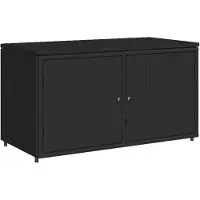 vidaXL Mobile da giardino nero 110x55x60,5 cm in poly rattan