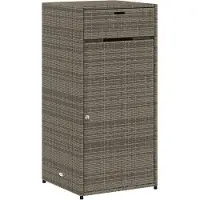 vidaXL Mobile da giardino grigio 55x55x111 cm in poly rattan