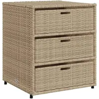 vidaXL Mobile da giardino Beige 55x59x69 cm Poly Rattan