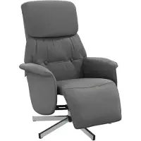 vidaXL Poltrona relax con poggiapiedi in tessuto grigio scuro
