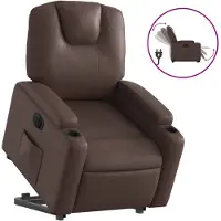 vidaXL Poltrona relax con ausilio per l'alzata in piedi in Pelle finta elettrica marrone