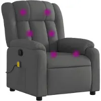 vidaXL Sedia da massaggio in tessuto grigio scuro