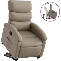 vidaXL Poltrona relax con ausilio per l'alzata cappuccino-marrone in Pelle finta