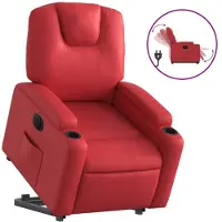 vidaXL Recliner con ausilio per l'alzata elettrica in Pelle finta rossa